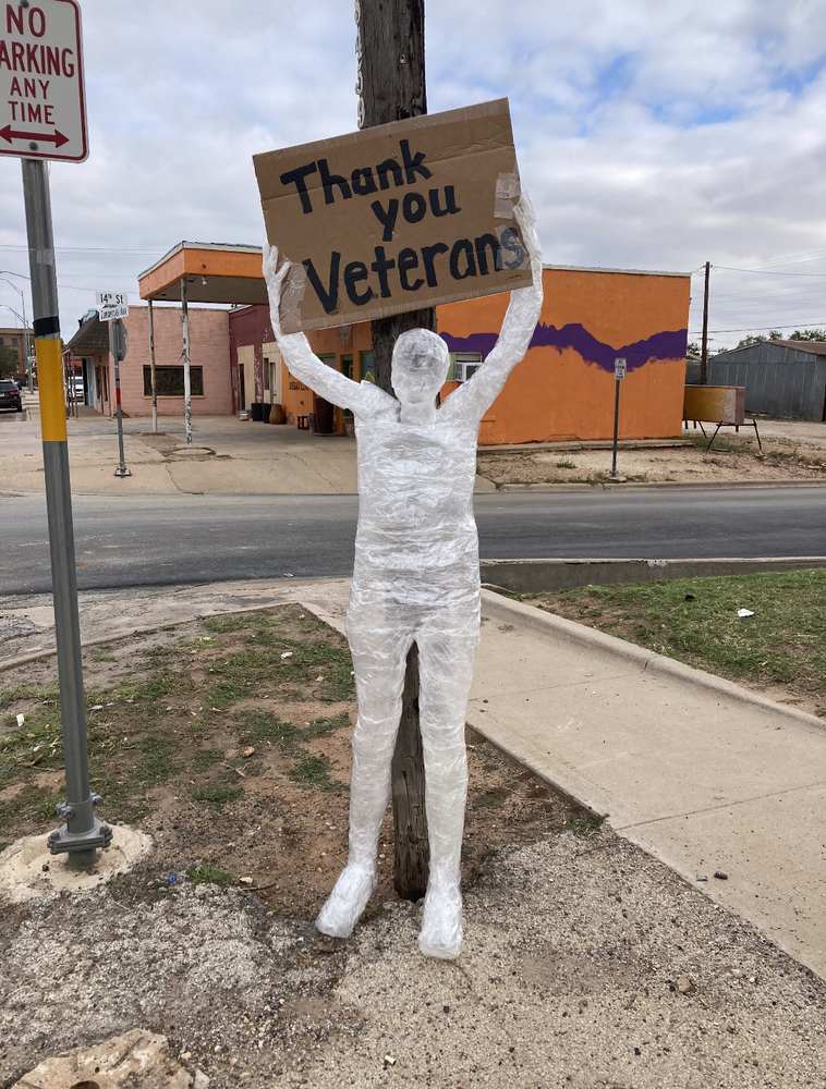packing tape person Thank You Veteran